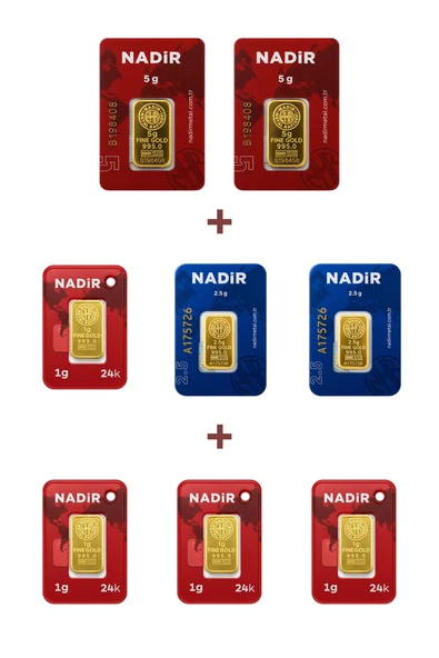 Nadir Gold 24 Ayar 19 Gram Altın (2 Ad 5 Gram Altın + 2 Ad 2,5 Gram Altın + 4 Ad 1 Gram Altın ) ürün görseli 1