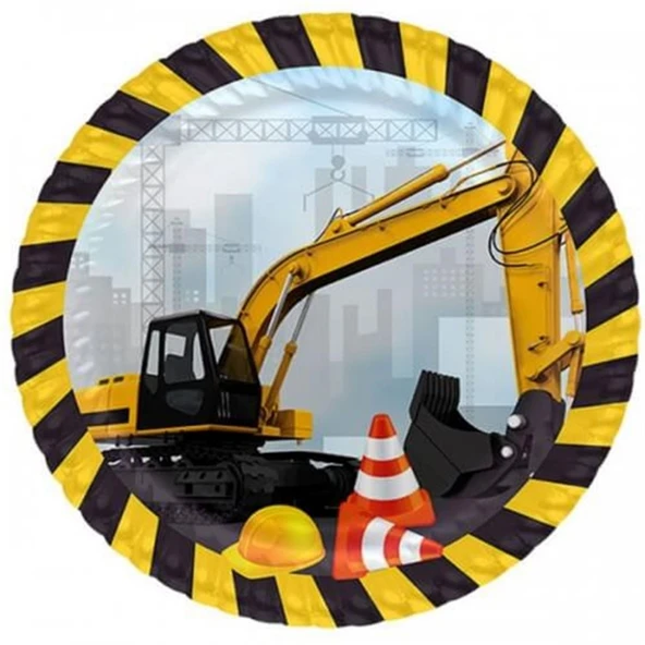 Tabak Karton İnşaat Temalı 23cm 8 Adet ürün görseli 1