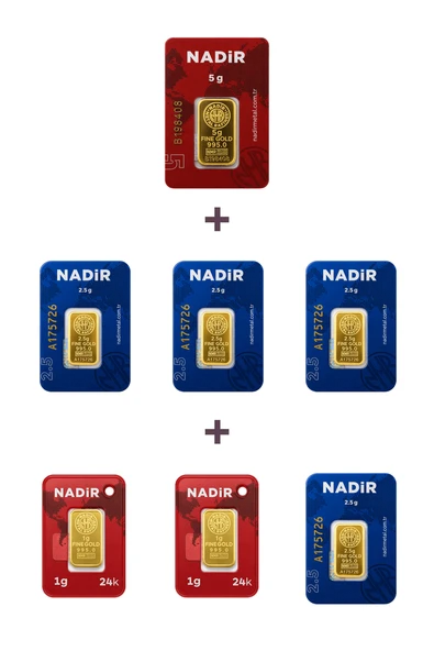 Nadir Gold 24 Ayar 17 Gram Altın (1 Ad 5 Gram Altın + 4 Ad 2,5 Gram Altın + 2 Ad 1 Gram Altın ) ürün görseli 1
