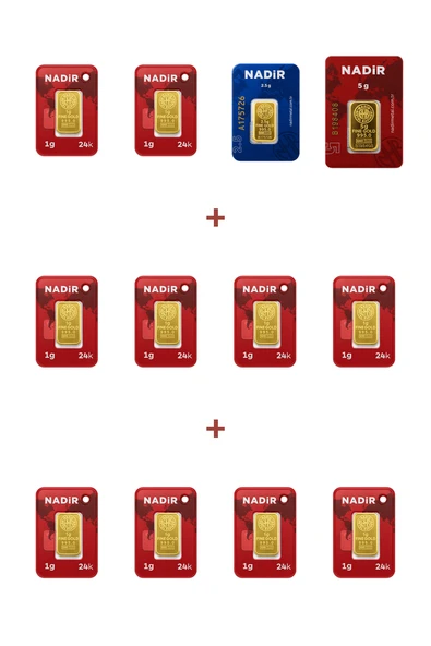 Nadir Gold 24 Ayar 17,5 Gram Altın (1 Ad 5 Gram Altın + 1 Ad 2,5 Gram Altın + 10 Ad 1 Gram Altın ) ürün görseli 1