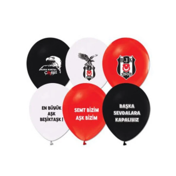Balon Baskılı Lisanslı 12 inç 2+1 Beşiktaş 50'li ürün görseli 1