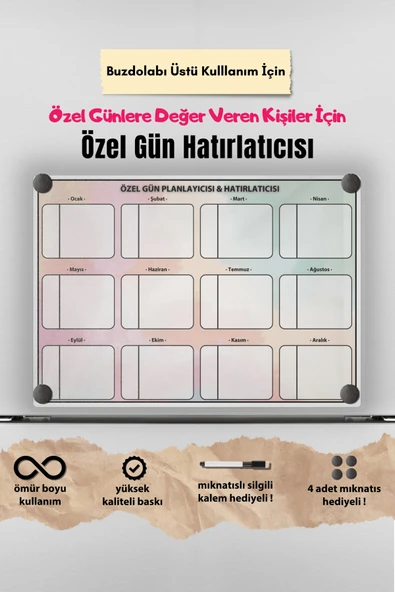 caps Önemli Gün Planlayıcısı & Hatırlatıcısı - Buzdolabı Üstü Magnetli Planlayıcı ürün görseli 1