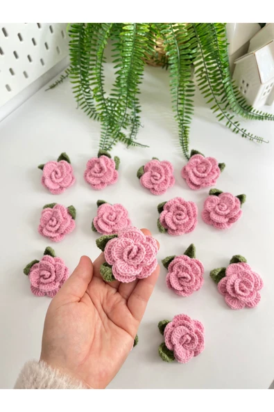 Alis Baby Collection Gül Hırka Objesi / El Örgüsü Motif / 10 Adet ürün görseli 1