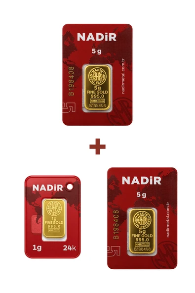 Nadir Gold 24 Ayar 11 Gram Külçe Altın (2 Adet 5 Gram Külçe Altın + 1 Adet 1 Gram Külçe Altın ) ürün görseli 1