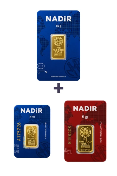 Nadir Gold 24 Ayar 17,5 Gram Altın (1 Ad 10 Gram Altın + 1 Ad 5 Gram Altın + 1 Ad 2,5 Gram Altın ) ürün görseli 1