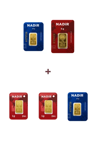 Nadir Gold 24 Ayar 12 Gram Altın (1 Ad 5 Gram Altın + 2 Ad 2,5 Gram Altın + 2 Ad 1 Gram Altın ) ürün görseli 1