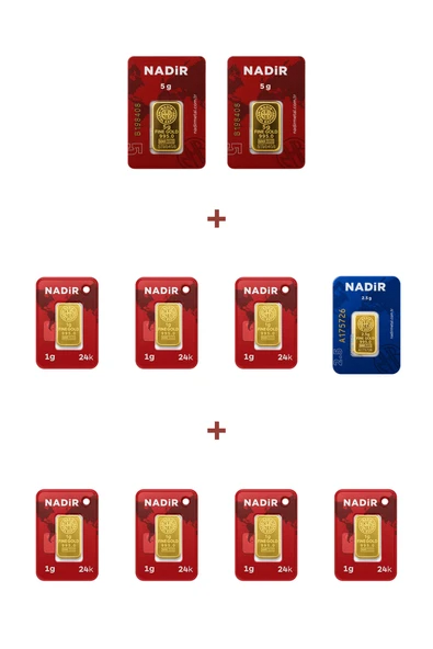 Nadir Gold 24 Ayar 19,5 Gram Altın (2 Ad 5 Gram Altın + 1 Ad 2,5 Gram Altın + 7 Ad 1 Gram Altın ) ürün görseli 1