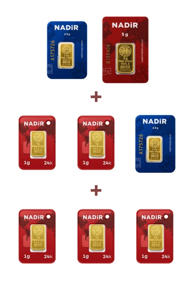 Nadir Gold 24 Ayar 15 Gram Altın (1 Ad 5 Gram Altın + 2 Ad 2,5 Gram Altın + 5 Ad 1 Gram Altın ) ürün görseli 1