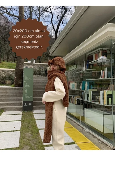 ALM Peluş Örgü Atkı Şal mbcr ürün görseli 1