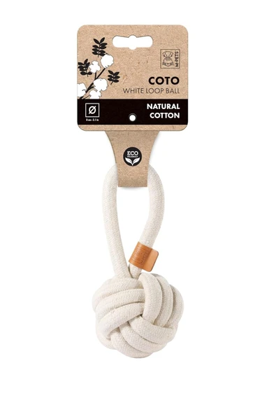 Hype Store M-PETS WHITE LOOP BALL 8CM ÇEKMELİ ÖRGÜ TOP OYUNCAK ürün görseli 1