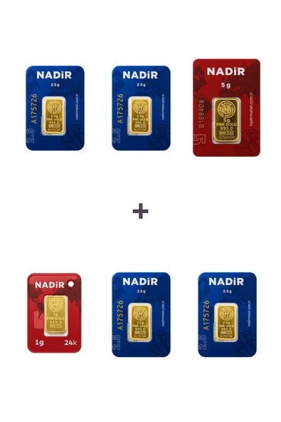 Nadir Gold 24 Ayar 16 Gram Altın (1 Ad 5 Gram Altın + 4 Ad 2,5 Gram Altın + 1 Ad 1 Gram Altın ) ürün görseli 1
