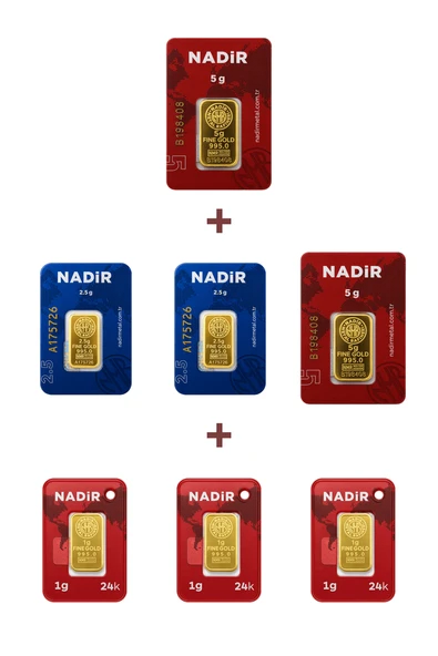 Nadir Gold 24 Ayar 18 Gram Altın (2 Ad 5 Gram Altın + 2 Ad 2,5 Gram Altın + 3 Ad 1 Gram Altın ) ürün görseli 1