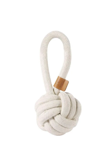 Hype Store M-PETS WHITE LOOP BALL 8CM ÇEKMELİ ÖRGÜ TOP OYUNCAK - Resim 2