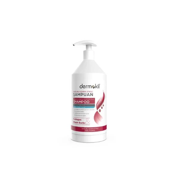 Dermokil Sağlık Uzaman Etkili Şampuan Tüm Saç Tipleri İçin Sağlıklı Uzayan Saçlar Collagen ve Siyah Sarımsak 1000 ml ürün görseli 1