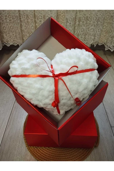 EKANS Alize Puffy Kalpli Yastık Hediye Kutulu 35-40 Cm Arası beyaz ürün görseli 1