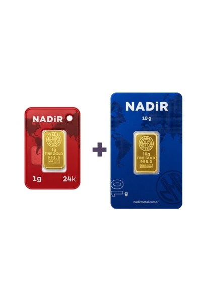 Nadir Gold 24 Ayar 11 Gram Külçe Altın (1 Adet 10 Gram Külçe Altın + 1 Adet 1 Gram Külçe Altın ) ürün görseli 1