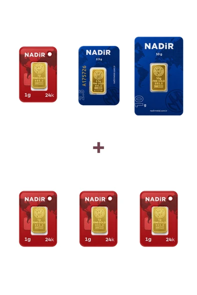 Nadir Gold 24 Ayar 16,5 Gram Altın (1 Ad 10 Gram Altın + 1 Ad 2,5 Gram Altın + 4 Ad 1 Gram Altın ) ürün görseli 1