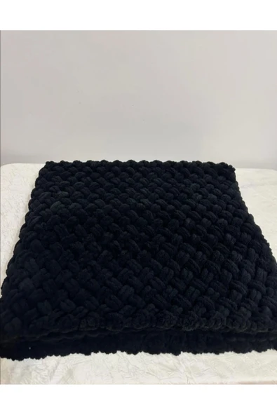 Moda Biçer El Örgüsü Puffy Battaniye - Resim 3