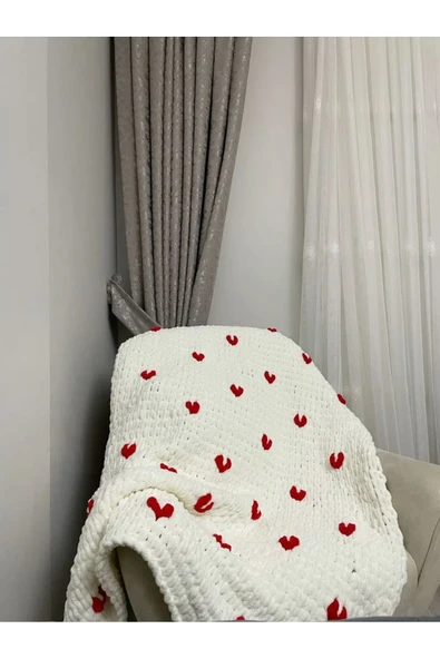 Elimin Çamuru Puffy tv battaniyesi tek kişilik battaniye sevgililer günü hediyesi kalpli ürün görseli 1