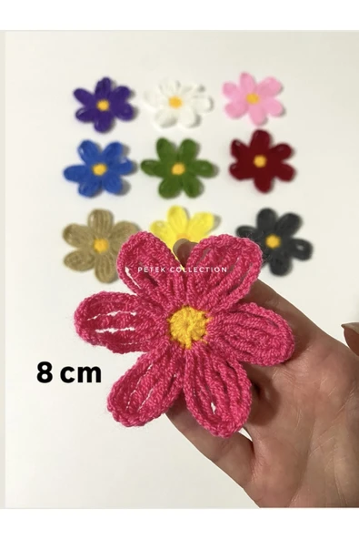 Petek Collection Örgü çiçek motifler (Karışık renk,10 lu paket) ürün görseli 1