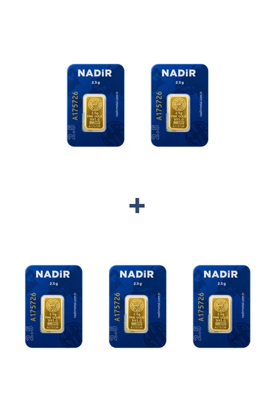 Nadir Gold 24 Ayar 12,5 Gram Külçe Altın (5 Adet 2,5 Gram Külçe Altın ) ürün görseli 1