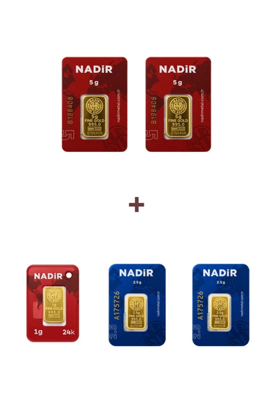 Nadir Gold 24 Ayar 16 Gram Altın (2 Ad 5 Gram Altın + 2 Ad 2,5 Gram Altın + 1 Ad 1 Gram Altın ) ürün görseli 1