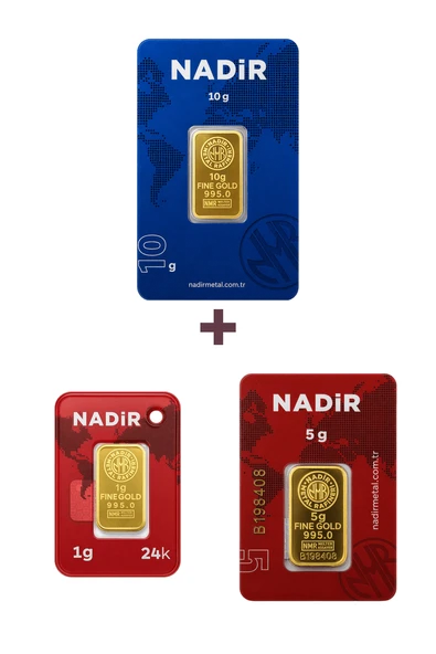 Nadir Gold 24 Ayar 16 Gram Altın (1 Ad 10 Gram Altın + 1 Ad 5 Gram Altın + 1 Ad 1 Gram Altın ) ürün görseli 1