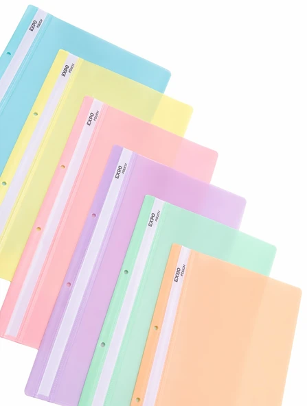 Pastel Renkler 6 Adet Telli Dosya Ultra Kaliteli ürün görseli 1