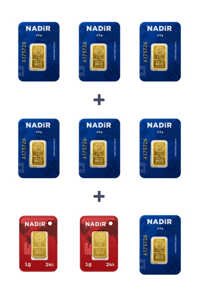 Nadir Gold 24 Ayar 19,5 Gram Külçe Altın (7 Adet 2,5 Gram Külçe Altın + 2 Adet 1 Gram Külçe Altın ) ürün görseli 1