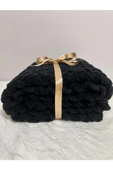 Moda Biçer El Örgüsü Puffy Battaniye - Resim 2