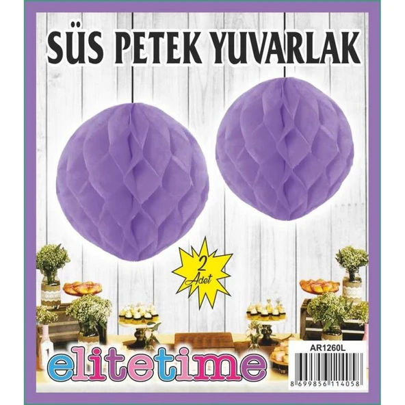 Süs Ponpon Petek Lila 2'li ürün görseli 1