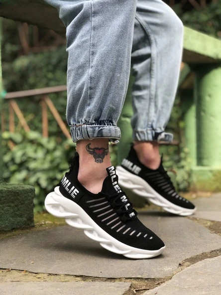 ET0602 Phantom Yüksek Taban Tarz Sneakers Siyah Beyaz Erkek Spor Ayakkabısı ürün görseli 1