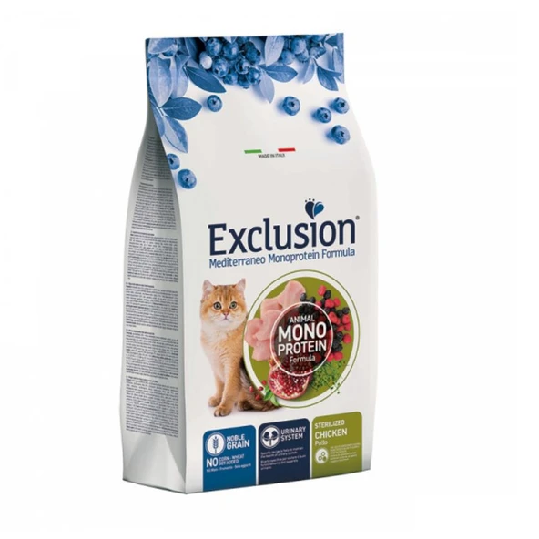 Exclusion Monoprotein Tavuklu ve Narlı Düşük Tahıllı Kısırlaştırılmış Kedi Maması 12 Kg ürün görseli 1