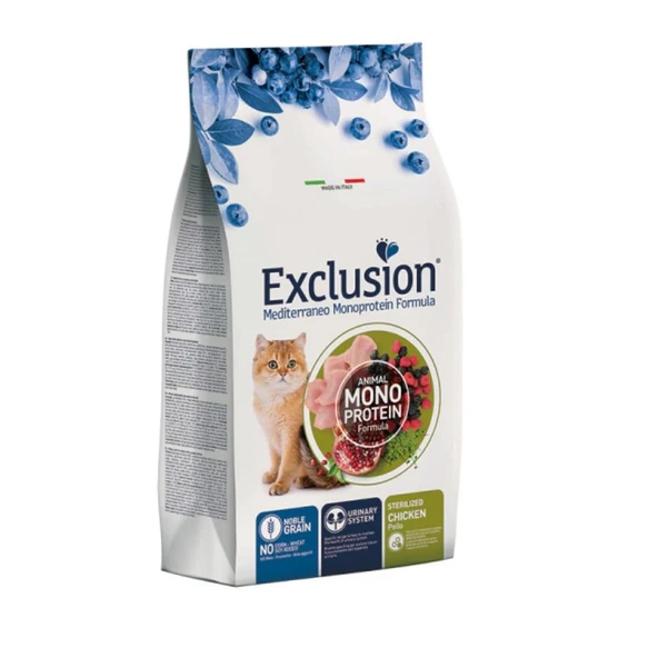 Exclusion Monoprotein Tavuklu ve Narlı Düşük Tahıllı Kısırlaştırılmış Kedi Maması 1,5 Kg ürün görseli 1
