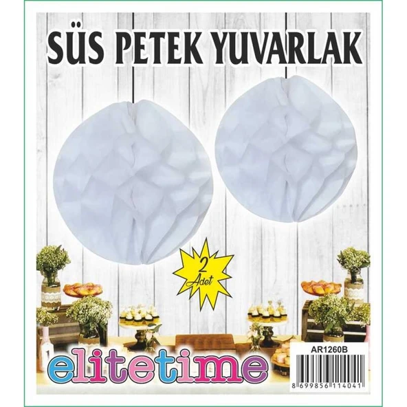 Süs Ponpon Petek Beyaz 2'li ürün görseli 1