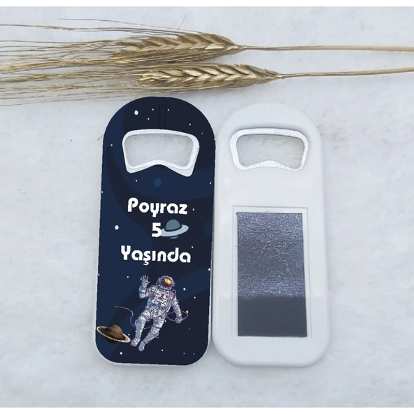 Astronot Temalı Uzun Açacak Magnet 4,5x10,5 cm Uv Doğum Günü Hediyeliği Uzay Temalı Açacak Magnet(15 Adet) ürün görseli 1