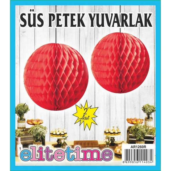 Süs Ponpon Petek Kırmızı 2'li ürün görseli 1