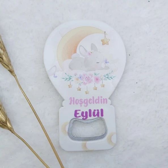 Kuğu Baskılı Balon Açacak Magnet 11x7 cm Uv Bebek Magnetleri Bebek Şekeri(30 Adet) ürün görseli 1