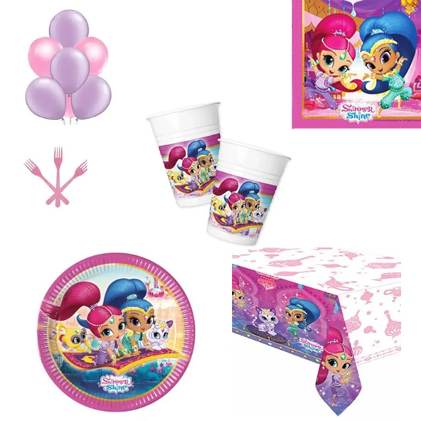 Shimmer And Shine Işıltı Ve Parıltı 16 Kişilik Parti Seti Sofra Seti Parti Malzemesi ürün görseli 1