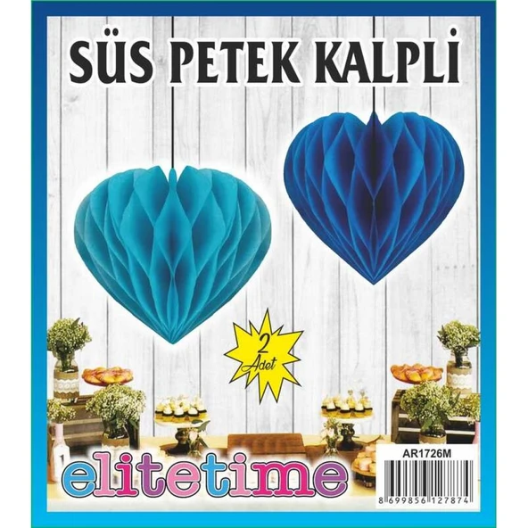Süs Ponpon Kalpli Mavi 2'li ürün görseli 1
