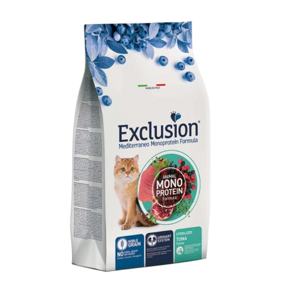 Exclusion Monoprotein Ton Balıklı ve Narlı Düşük Tahıllı Kısırlaştırılmış Kedi Maması 12 Kg ürün görseli 1