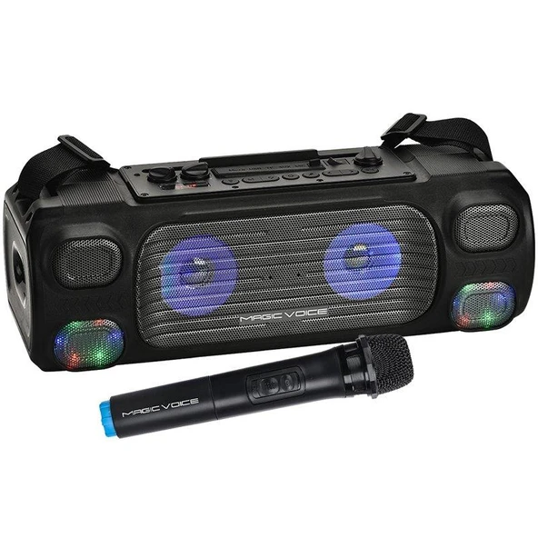 Vhf El Mi̇k USB+sd+bt+UK 40 Watt Işikli Şarjli Seyyar Anfi̇ ürün görseli 1