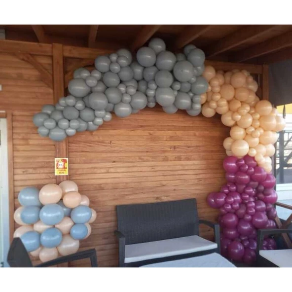 Balon Düz 12" Gri 100'lü - Resim 2