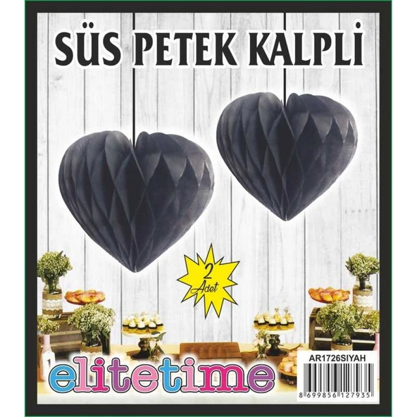 Süs Ponpon Kalpli Siyah 2'li ürün görseli 1