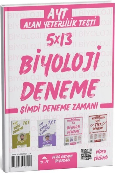 Ders Ortamı AYT Biyoloji 5 Deneme Tamamı Video Çözümlü Ders Ortamı Yayınları ürün görseli 1
