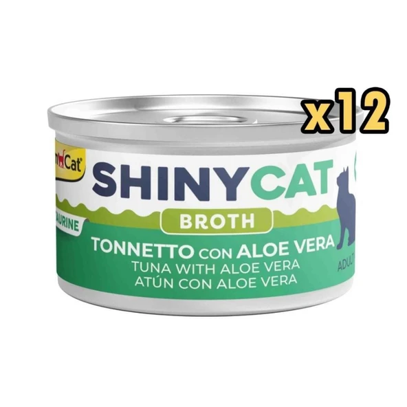 Gimcat Shinycat Broth Ton Balıklı ve Aloe Veralı Kedi Konservesi 70 gr x 12 Adet ürün görseli 1