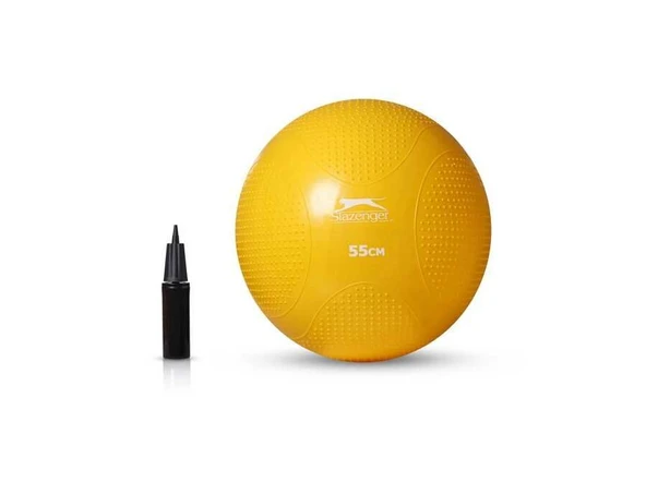 Slazenger 55cm Anti-Burst Gymball Sarı (Pompa Dahil) Pilates Topu ürün görseli 1