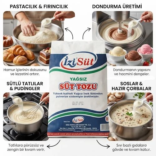 İZİ YAĞSIZ SÜT TOZU 25 KG - Resim 2
