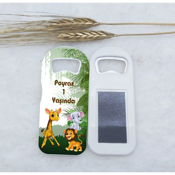 Sevimli Hayvanlar Temalı Uzun Açacak Magnet 4,5x10,5 cm Uv Doğum Günü Hediyeliği Safari Temalı Açacak Magnet(15 Adet) ürün görseli 1