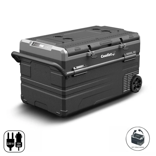 Coolist CLK120W 12/24V 220Volt 114 Litre Tek Bölmeli Tekerlekli Outdoor Kompresörlü Oto Buzdolabı/Dondurucu ürün görseli 1
